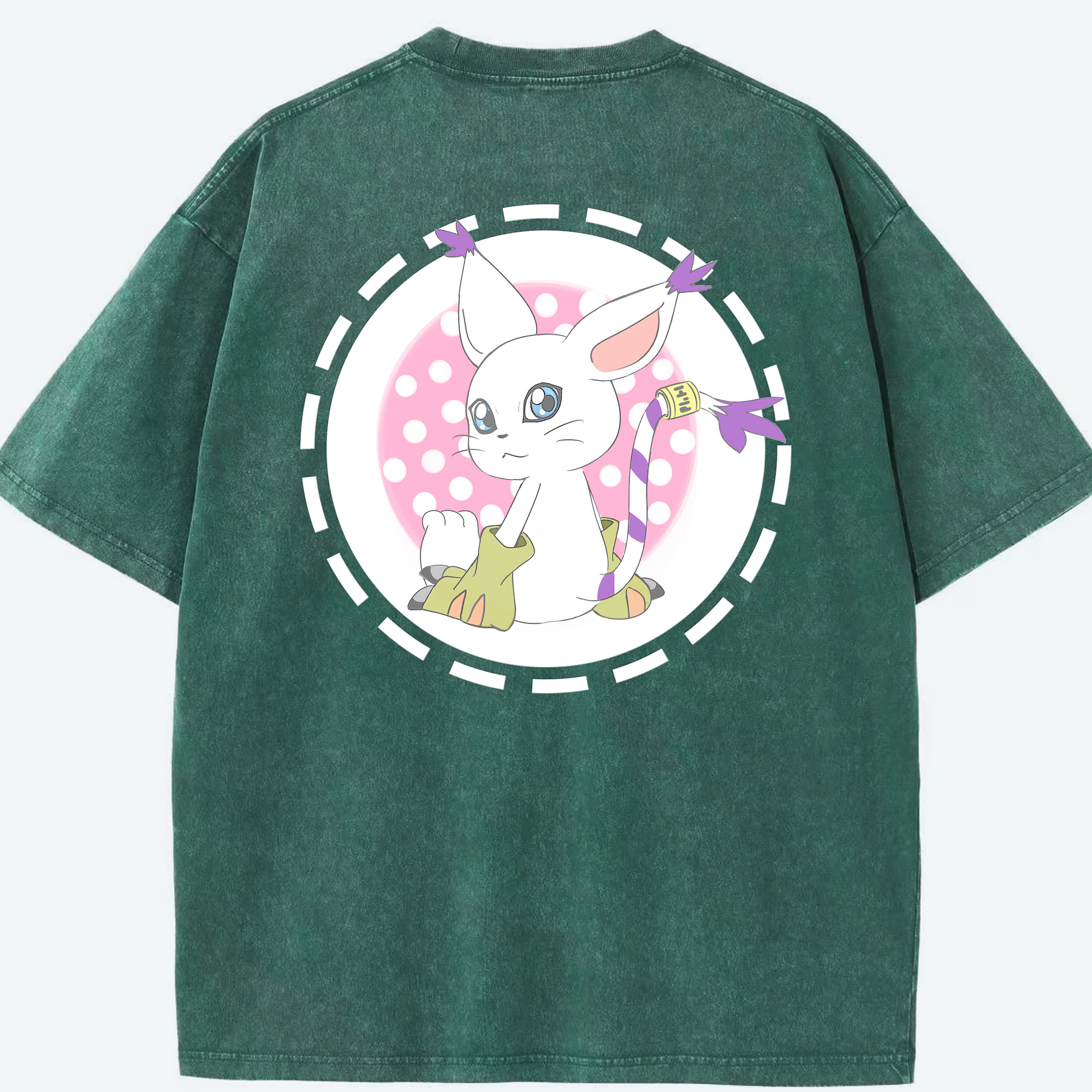 （画像用） Digimon デジタルモンスター/デジモン 綿100% ヴィンテージ風 半袖Tシャツ（背面プリント）